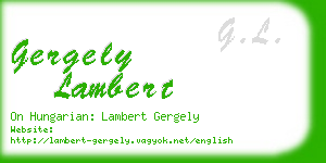 gergely lambert business card